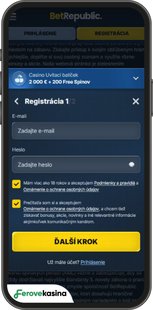 postup registrácie v betrepublic