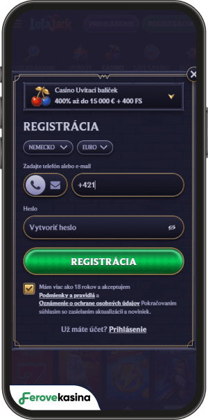 postup registrácie v lolajack