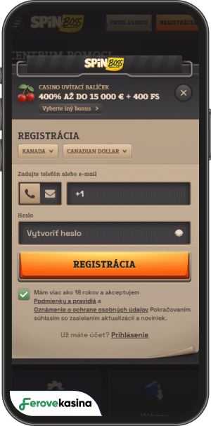 postup registrácie v spinboss