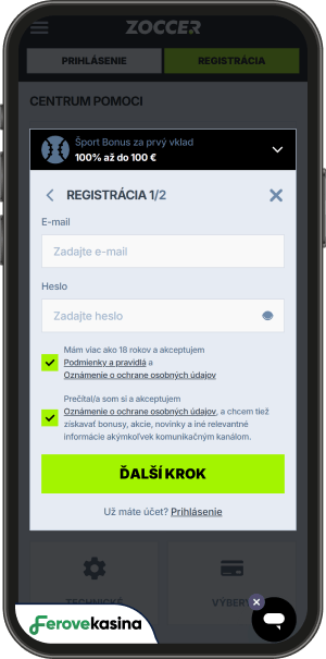 postup registrácie v zoccer