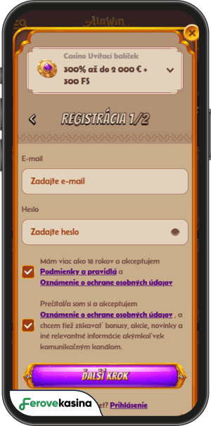 postup registrácie v alawin