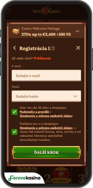 postup registrácie v wildrobin
